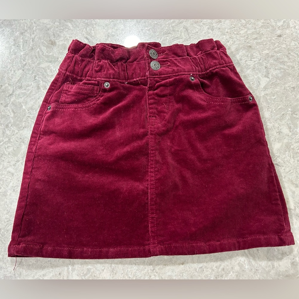 3/$20 Cat & Jack Burgundy Corduroy Skirt Girls 7/8 NWOT